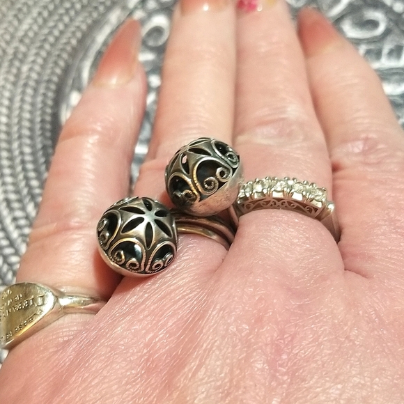 1800s EXTREMELY RARE Pomander Ring  Sterling Silver - Picture 9 of 9